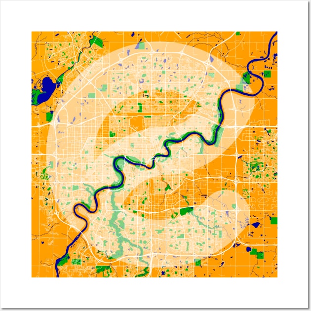 Edmonton Map Wall Art by Edmonton River